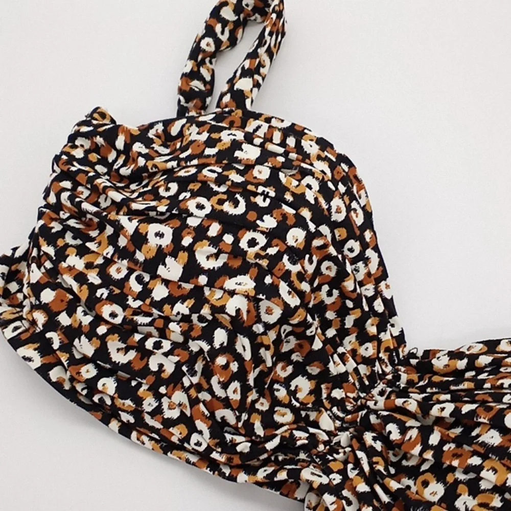 Coco Reef Wild Cheetah Charisma Bra-Sized Underwire Bandeau Bikini Top 36/38C
